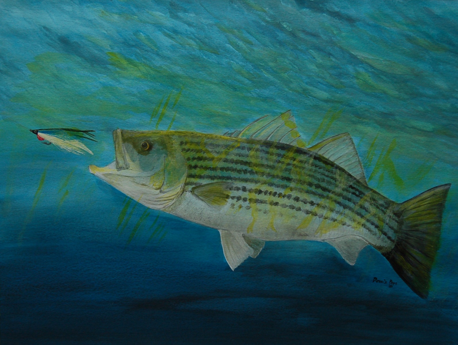 1596x1203 Painting - Striper Painting