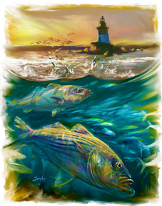 236x300 Fish Art Marine Art Paintings Prints Savlen - Striper Painting