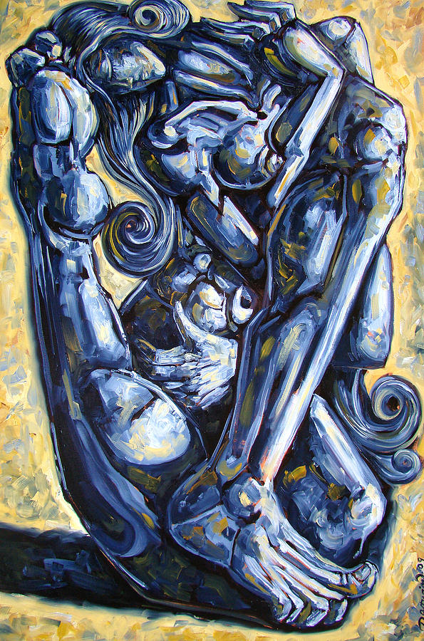 595x900 The Struggle Painting By Darwin Leon - Struggle Painting