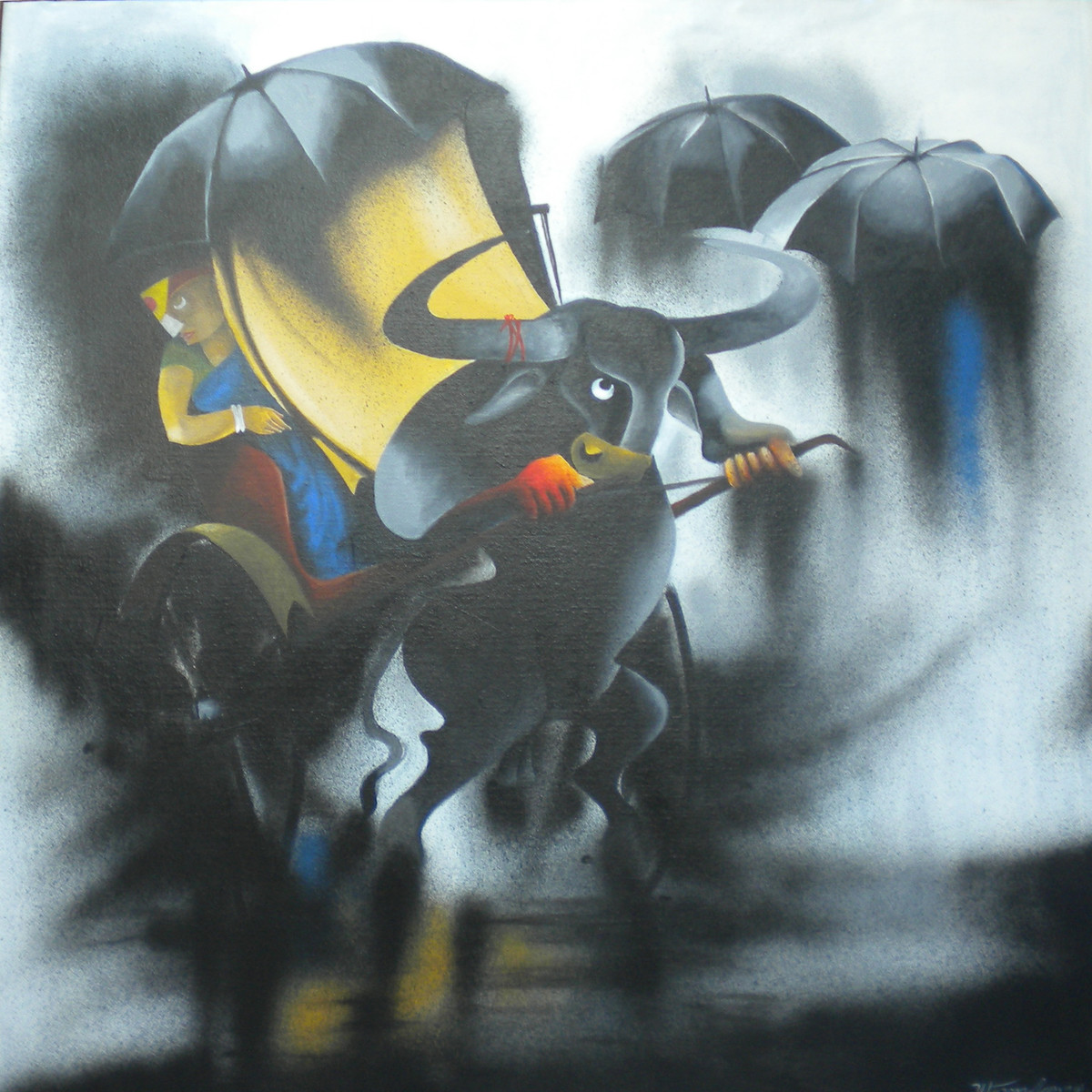 1200x1200 Struggle By Artist Uttam Manna Traditional, Painting Mojarto - Struggle Painting