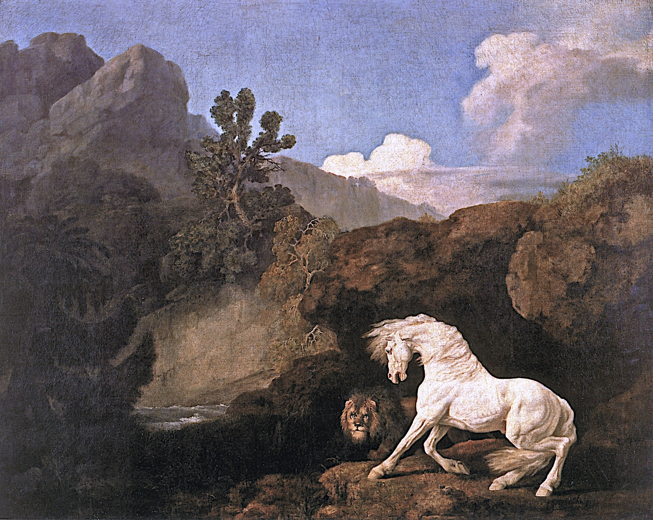 1280x1020 Horse Frightened By A Lion Painting George Stubbs Oil Paintings - Stubbs Painting