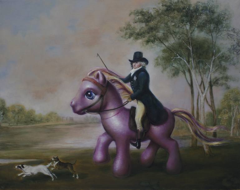 770x611 Saatchi Art Tally Ho! (My Little Stubbs) Painting By Angela Lizon - Stubbs Painting