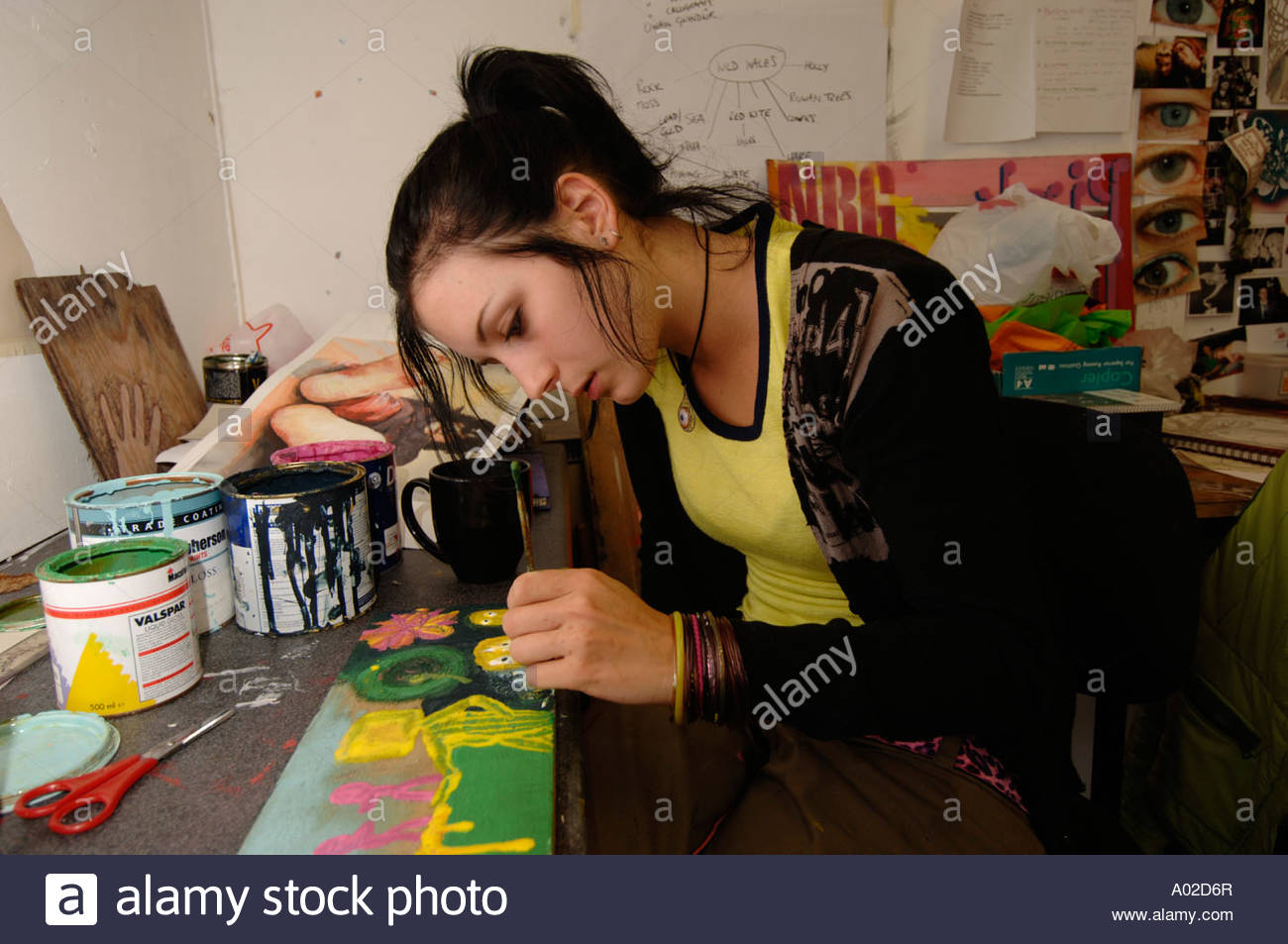 1300x953 Teenage Girl Female A Level Art Amp Design Student Painting - Student Painting