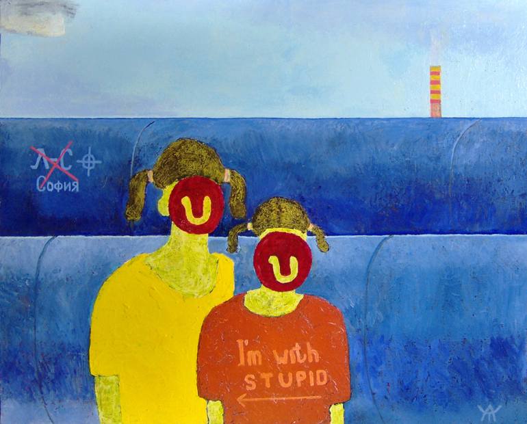 770x620 Saatchi Art I'M With Stupid Painting By Anton Terziev - Stupid Painting