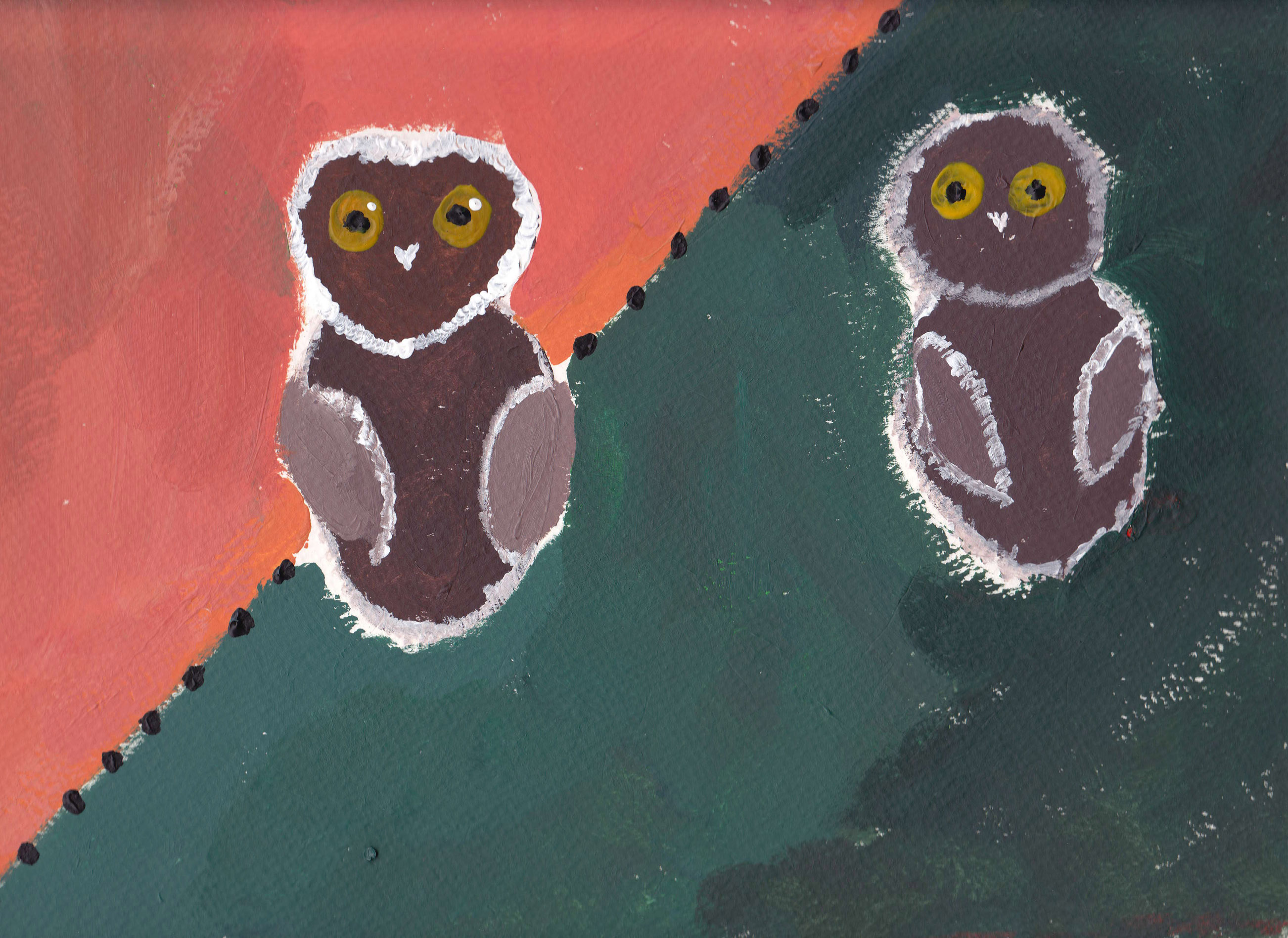 2604x1897 Two Stupid Owls. - Stupid Painting