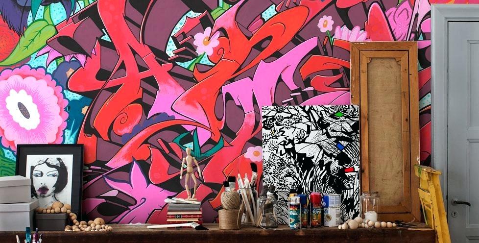 978x496 Stylish Painting Graffiti On Bedroom Walls Trend Street Art Wall - Stylish Painting