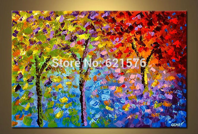 662x446 Colorful Wall Art Stylish Tree Wallartideas Info In 19 - Stylish Painting