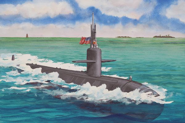 Submarine Painting At PaintingValley Com Explore Collection Of   Submarine Painting 32 