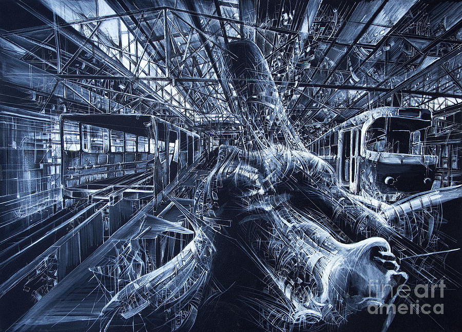 900x647 Old Subway Painting By Bekim Mehovic - Subway Painting