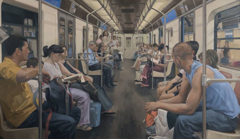770x446 Saatchi Art Subway Car Painting By Juan - Subway Painting