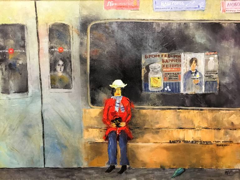 770x578 Saatchi Art In The Subway Painting By Dmitriy Isavnin - Subway Painting