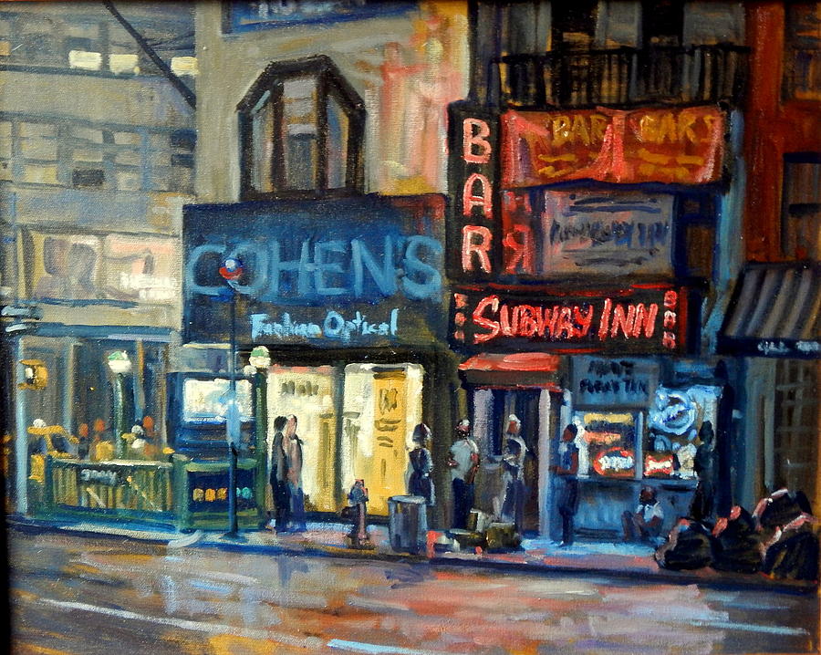 900x718 Subway Inn New York City Nyc Painting By Thor Wickstrom - Subway Painting