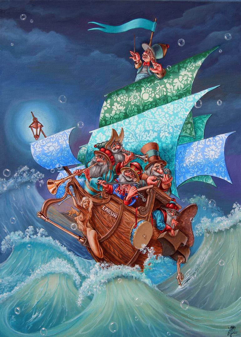 770x1078 Saatchi Art Schooner Labuh. On The Crest Of Success Painting By - Success Painting