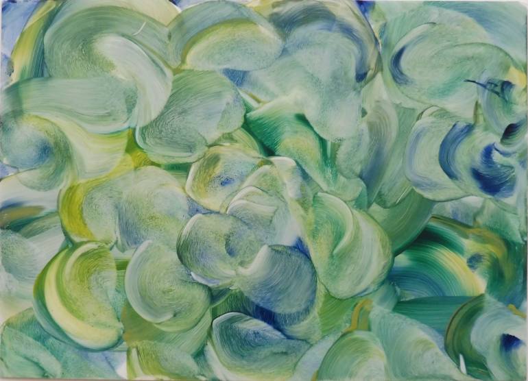 770x556 Saatchi Art Blue Green Succulent Painting By Susan Dirende - Succulent Painting
