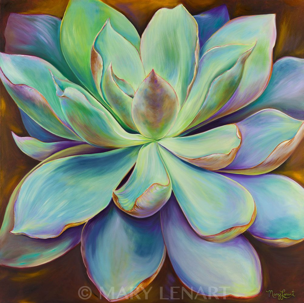 1002x1000 Afterglow - Succulent Painting