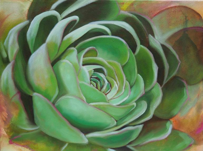 770x574 Saatchi Art Succulent Painting By Laura Dick - Succulent Painting