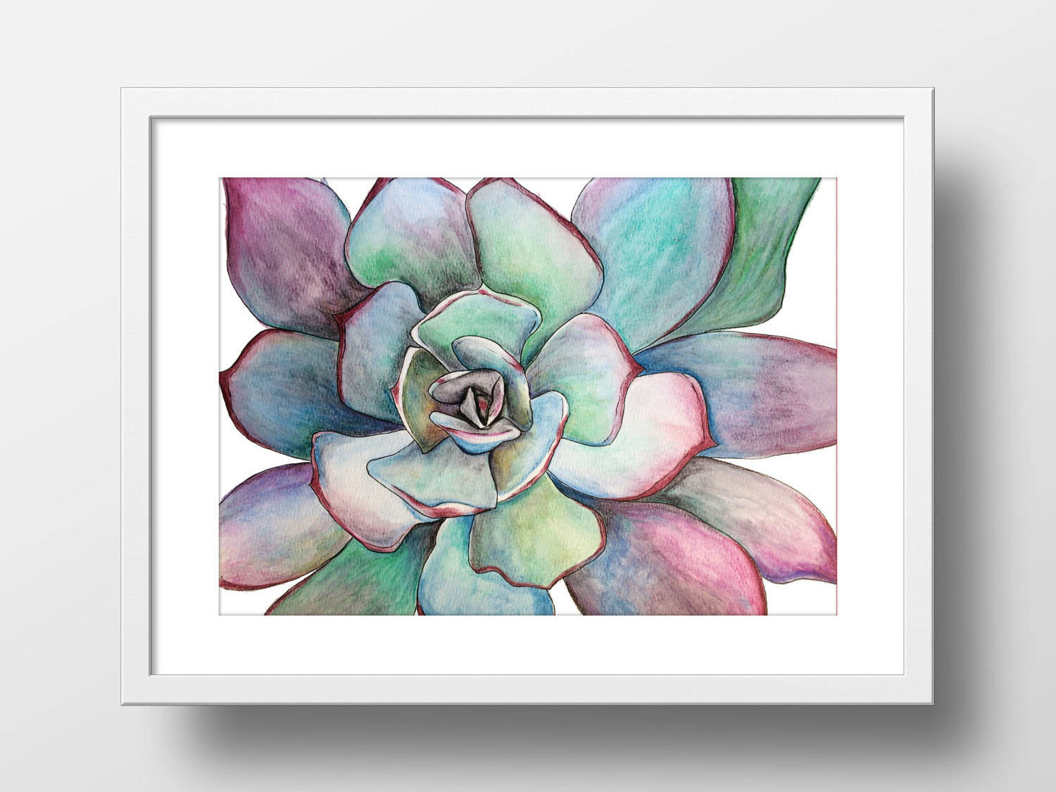 1500x1125 Succulent Original Print - Succulent Painting