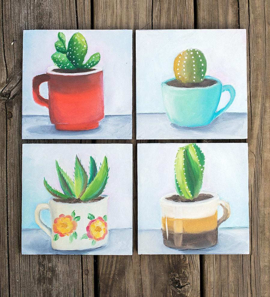 899x988 Succulent Painting - Succulent Painting