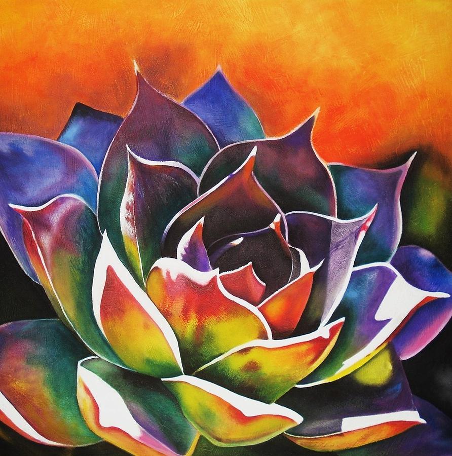 892x900 Succulent Painting By Maribel Garzon - Succulent Painting