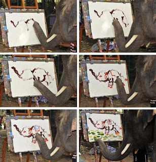 308x320 An Elephant Painting An Elephant - Suda The Elephant Painting