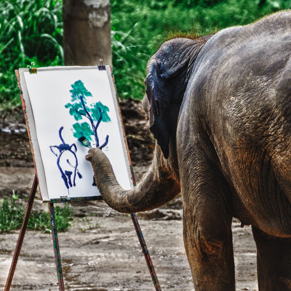 1170x1170 The Name Of The Artist Is Suda. This Picture Was Taken In Thailand - Suda The Elephant Painting