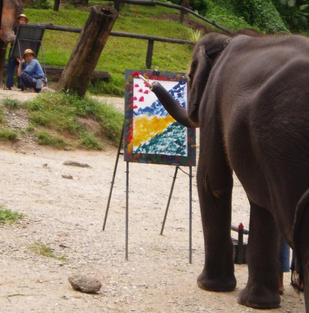 636x646 Suda The Painting Elephant Elephant Paintings - Suda The Painting Elephant