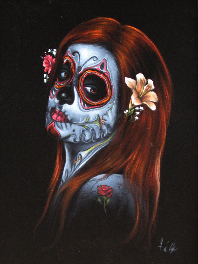 768x1024 Sugar Skull Girl, Calavera, De Muertos, Day Of The Dead - Sugar Skull Girl Painting