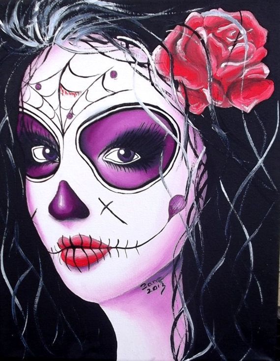 Sugar Skull Girl Painting at PaintingValley.com | Explore collection of ...