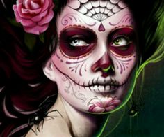 236x196 Day Of The Dead Makeup By Micheal, Via Behance Trick Or Treat - Sugar Skull Girl Painting