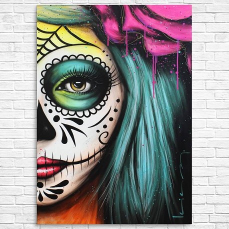458x458 Sugar Skull By La Galeria De Playa - Sugar Skull Painting
