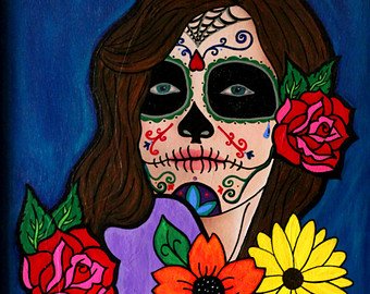 340x270 Sugar Skull Painting Etsy - Sugar Skull Painting