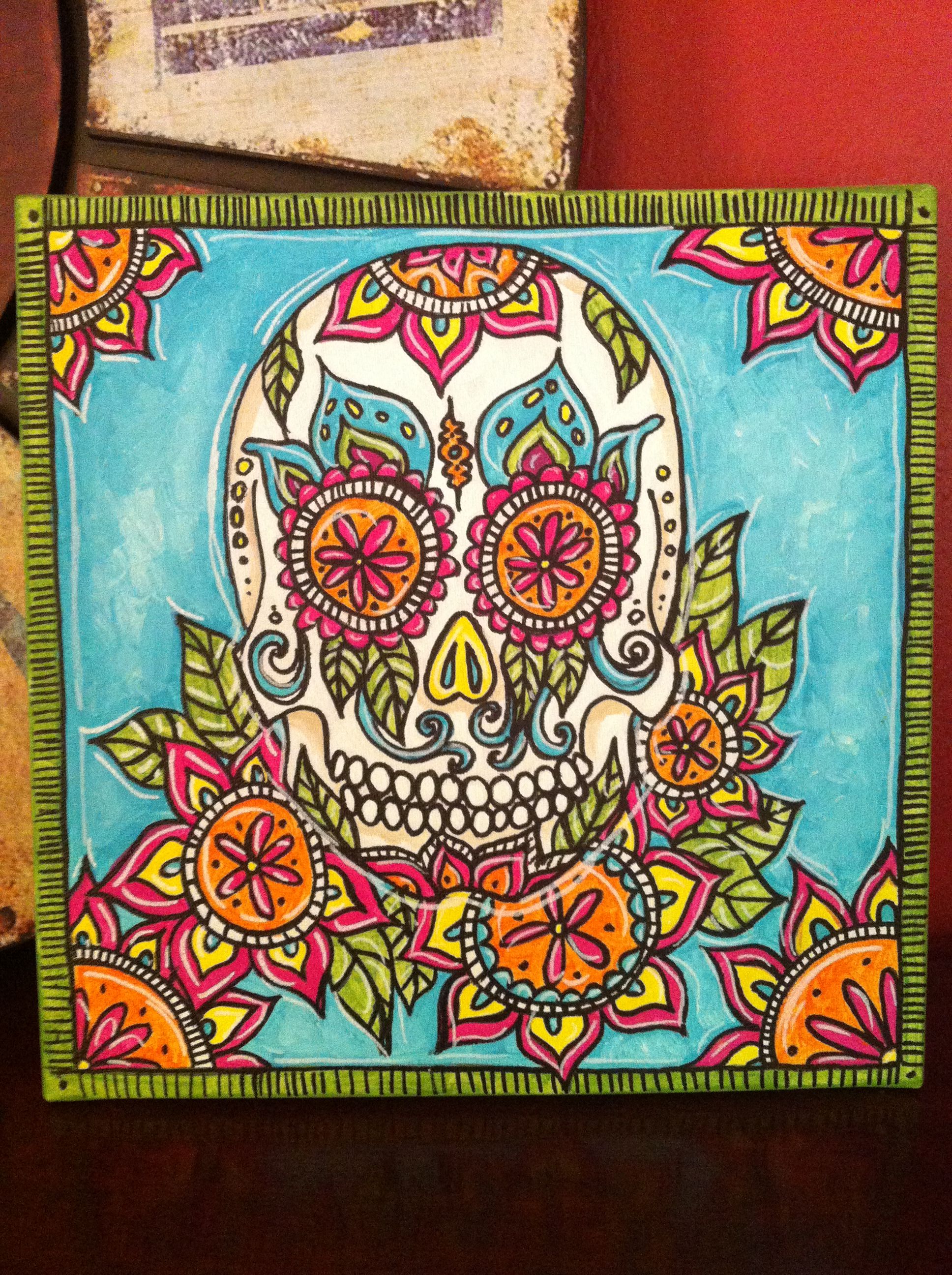 1936x2592 Sugar Skull Painting Home Is Where The Heart Is - Sugar Skull Painting