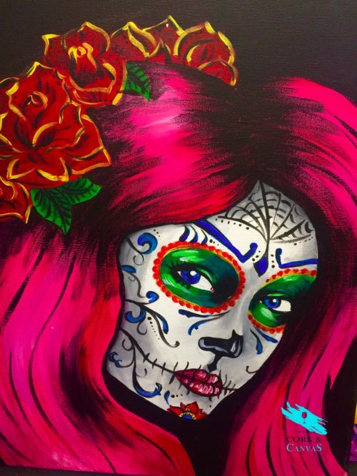500x667 Sugar Skull (3hr Paint Amp Sip) - Sugar Skull Painting Canvas