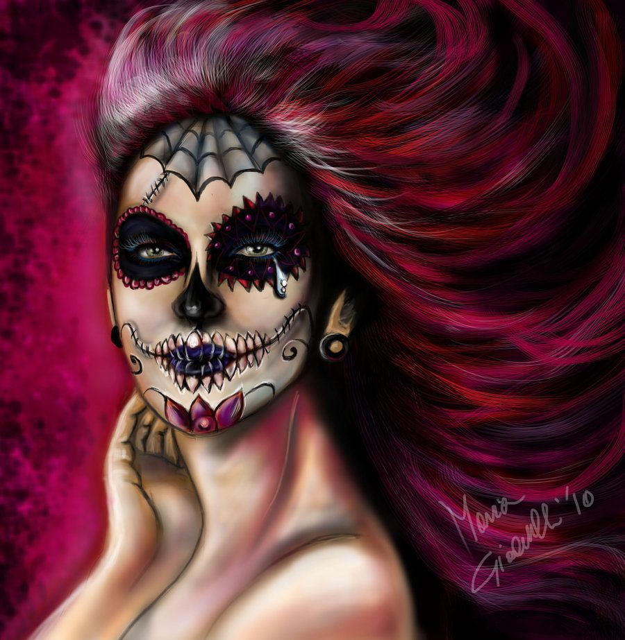 900x923 Female Sugar Skull Skull Mania Sugaring - Sugar Skull Woman Painting