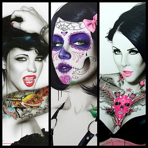 300x300 Sugar Skull Girl Paintings Fine Art America - Sugar Skull Woman Painting