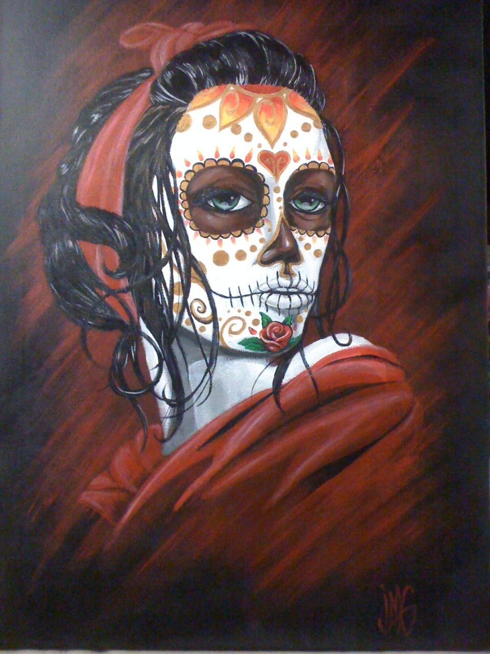960x1280 Sugar Skull Painting Sugar Skull Painting, Skull Painting - Sugar Skull Woman Painting