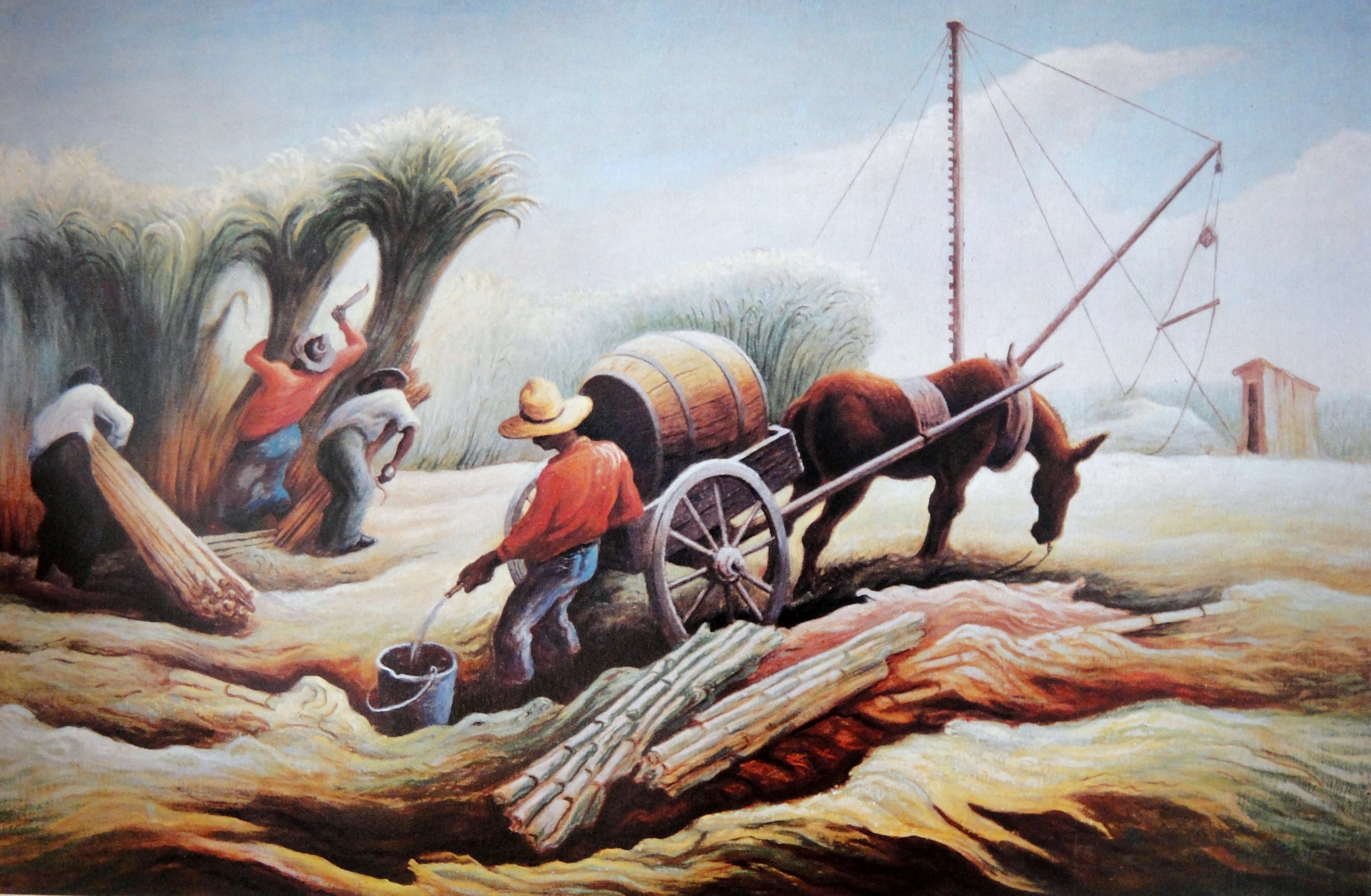 3333x2179 Sugar Cane Thomas Hart Benton - Sugarcane Painting