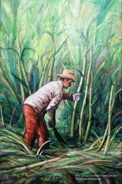 399x600 Sugarcane Field Worker - Sugarcane Painting