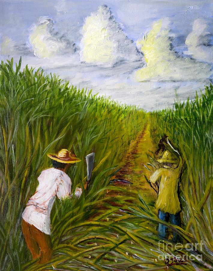 710x900 Honest Day's Work Painting By Richard Jules - Sugarcane Painting