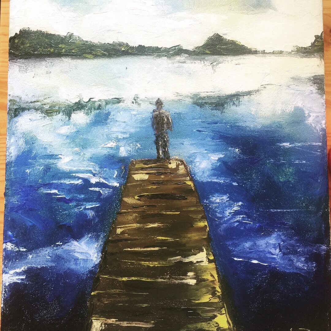 1080x1080 Come Away From The Edge Oil Painting Where Art Meets Suicide - Suicide Painting