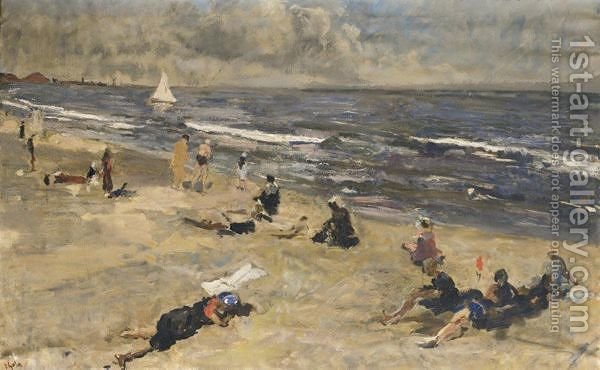 600x370 Giochi Sulla Spiaggia Emilio Gola Reproduction 1st Art Gallery - Sulla Painting