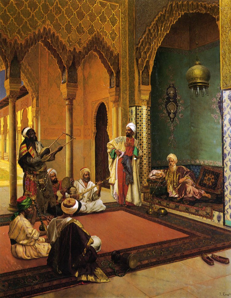 752x969 Traveling Musicians Playing For The Sultan Painting Rudolph - Sultan Painting
