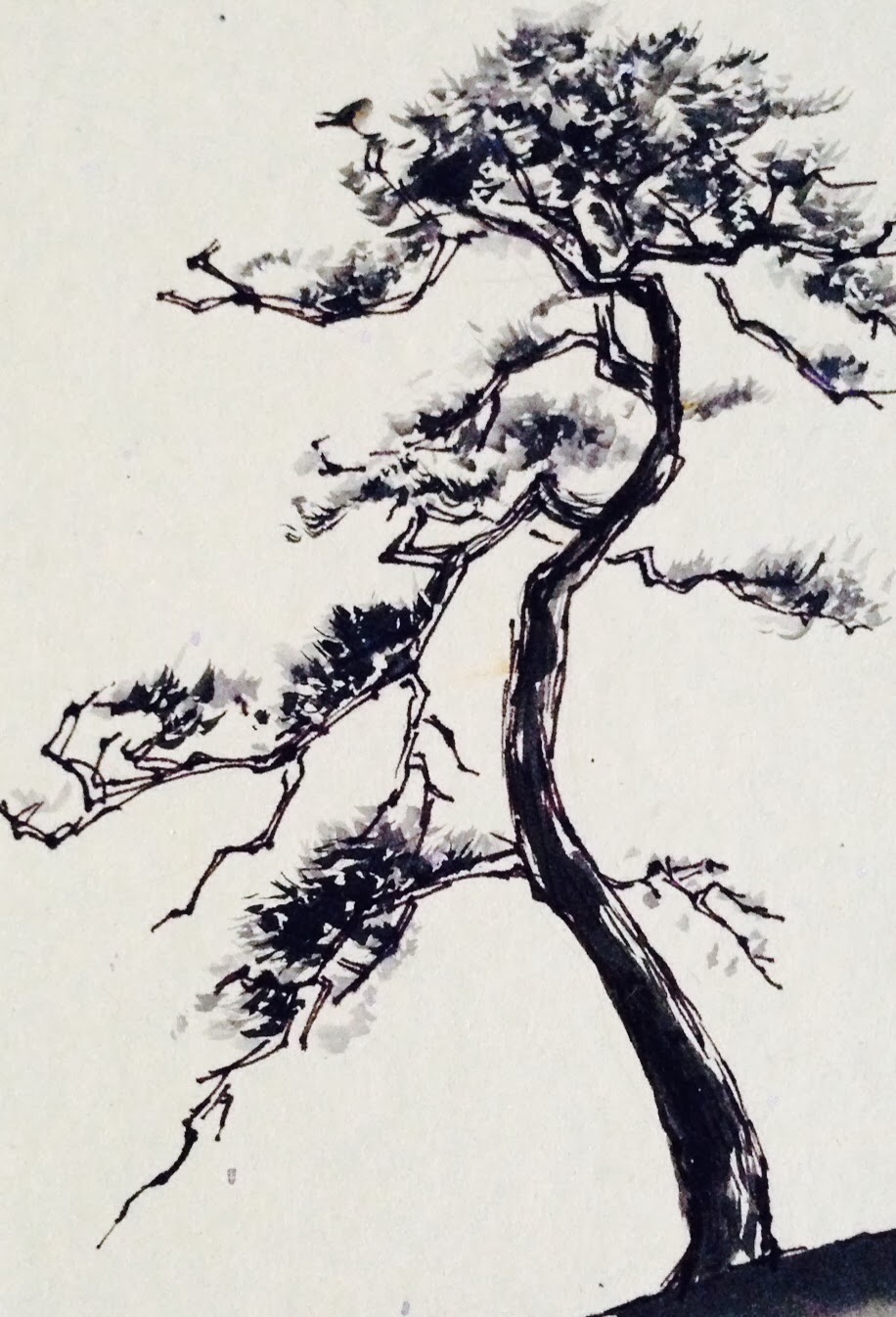 916x1346 Art Of Asian Ink Painting Pine Tree Sumi Painting - Sumi Painting
