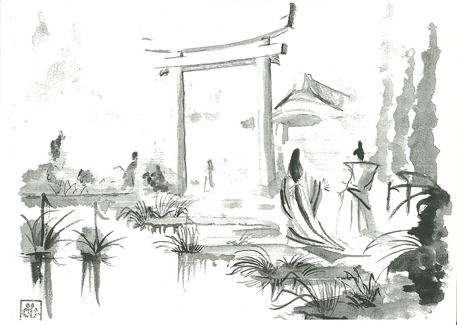 900x641 Sumi E - Sumi Painting