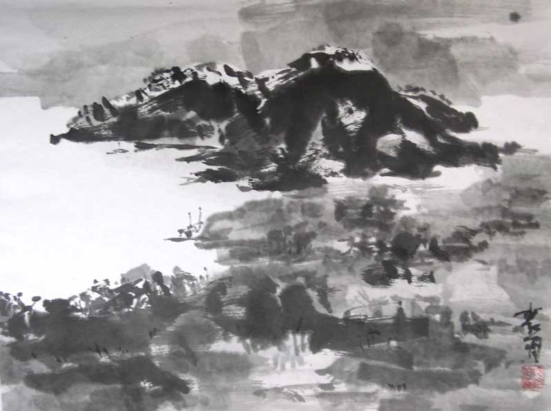 Sumi Painting Mountains at PaintingValley.com | Explore collection of ...