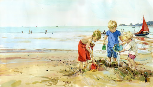 512x293 My Paisley World Summer Beach Art By Claire Fletcher - Summer Beach Painting