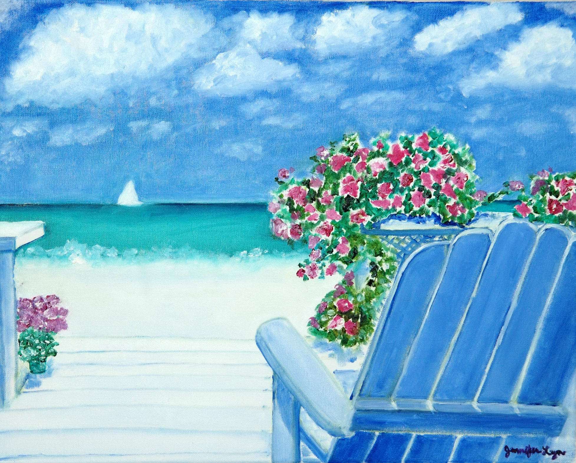 1955x1570 Paintings - Summer Beach Painting