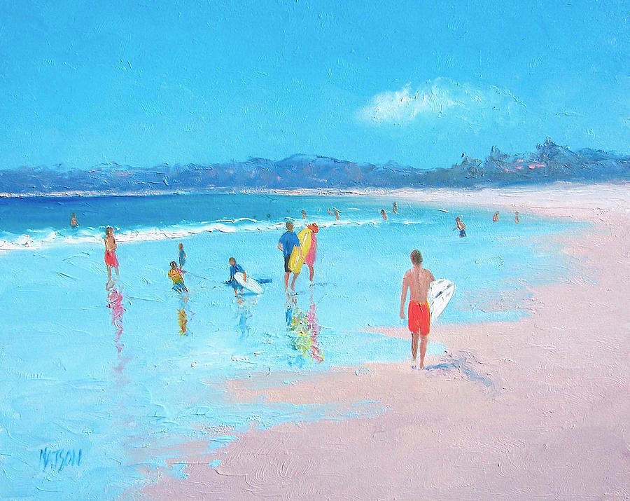 900x715 Beach Painting Last Days Of Summer Painting By Jan Matson - Summer Beach Painting