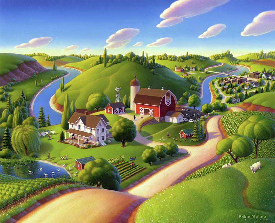 900x731 Summer Days Painting By Robin Moline - Summer Days Painting