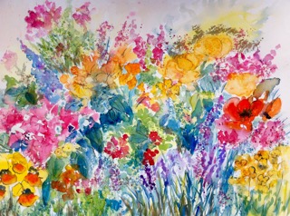 320x238 Paintings Of Flowers By Penny Wilton Artworks Limited Dorset - Summer Flower Painting